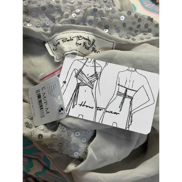 Jen's Pirate Booty for Free people Appolonia silver sequin gray tie top - Picture 4 of 9